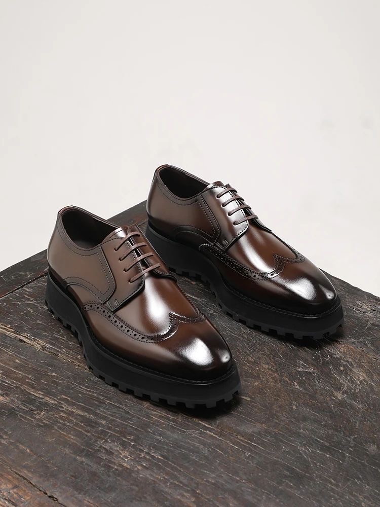 Classic Brown Wingtip Leather Shoe