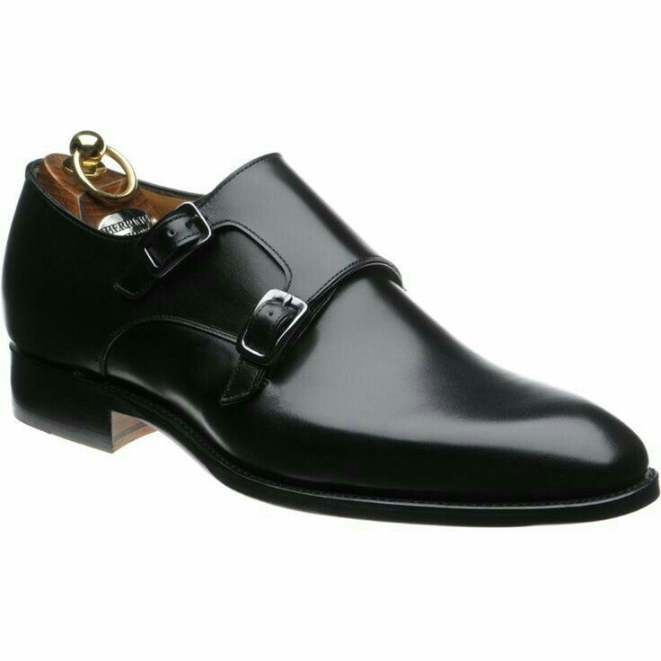 Gbaura Handmade Herring Shakespeare double monk in black calf leather.